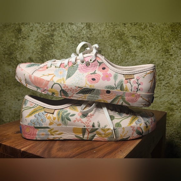NWOT Keds x Rifle Paper Co. Kickstart Garden Party Pastel Floral Sneakers - Picture 13 of 14